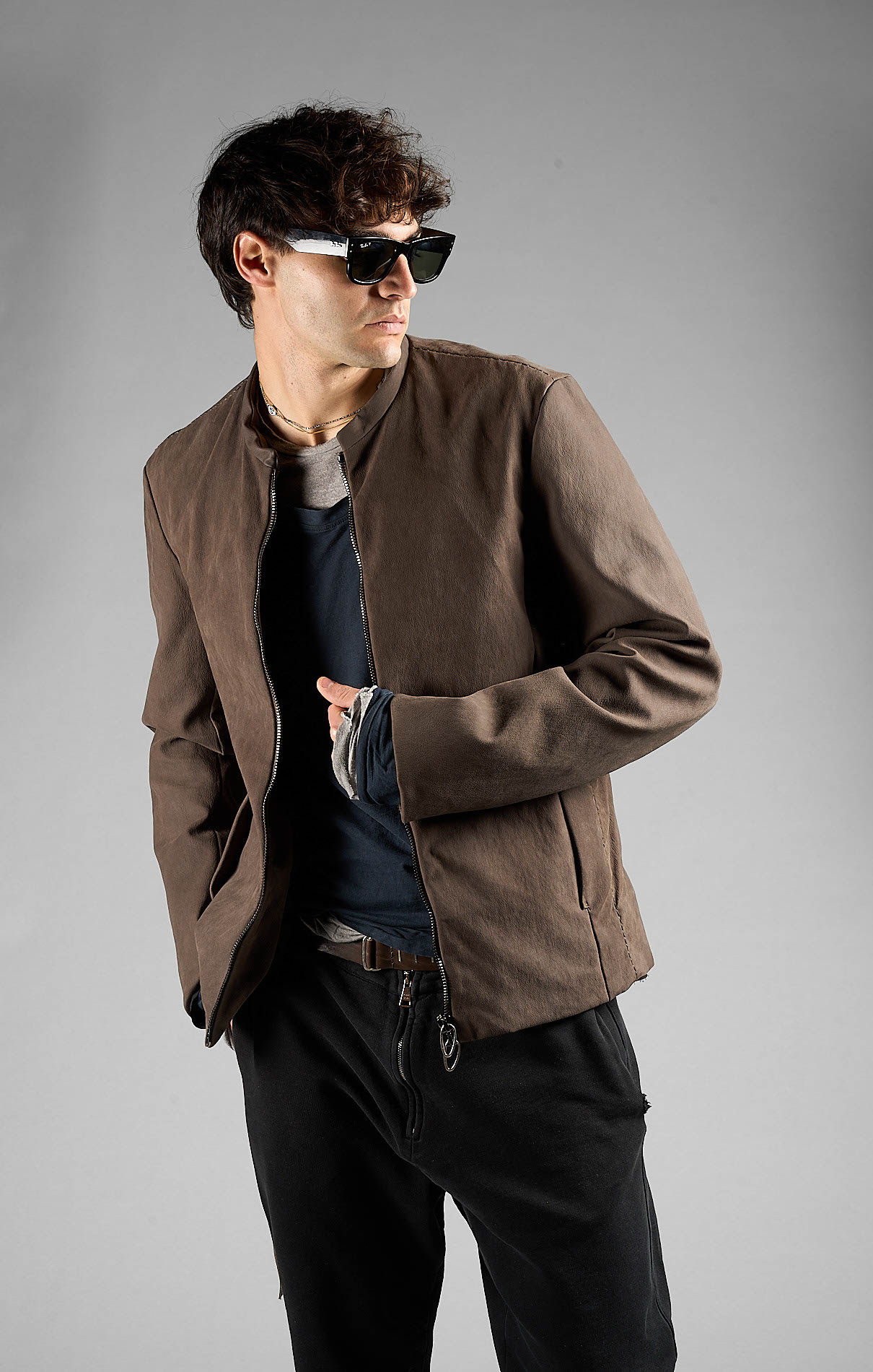 DANIELE BASTA LEATHER AND SILVER JACKET 